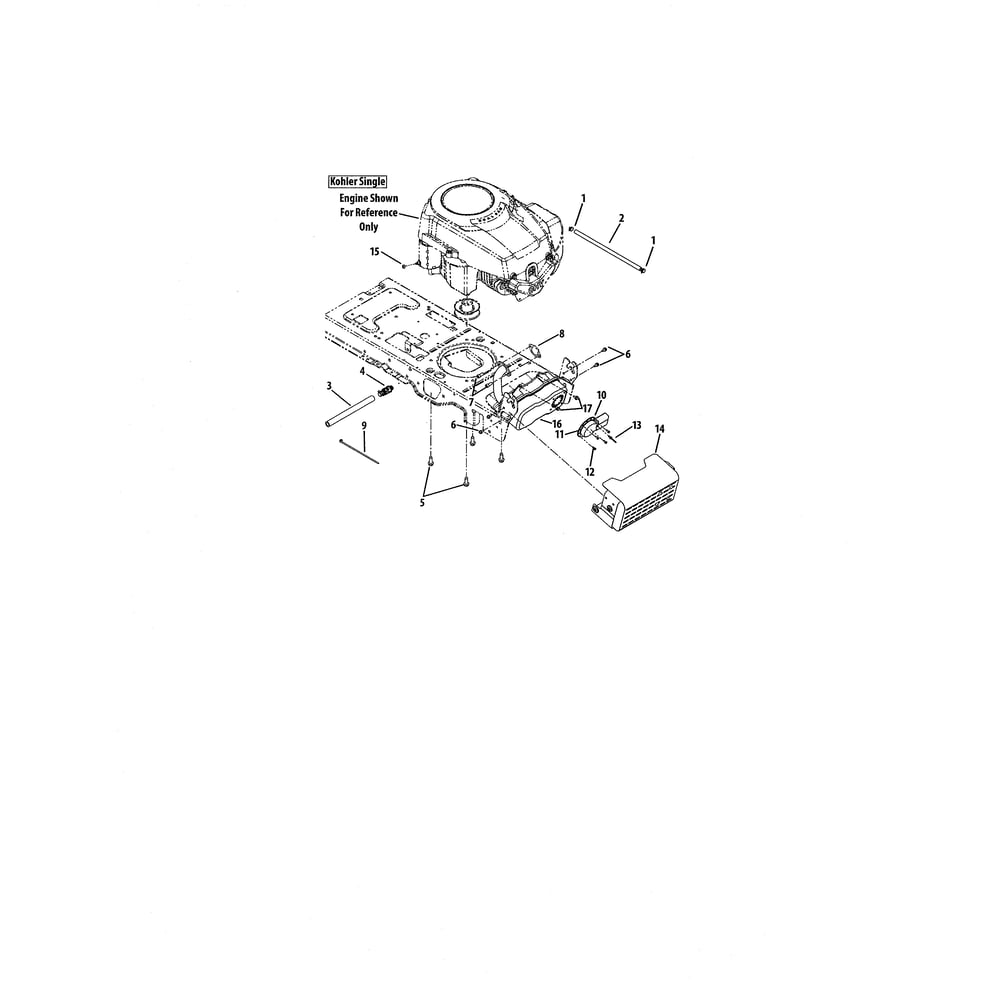 Engine Accessories Diagram and Parts List for 13RX90AR256  Cub Cadet Lawn Tractor